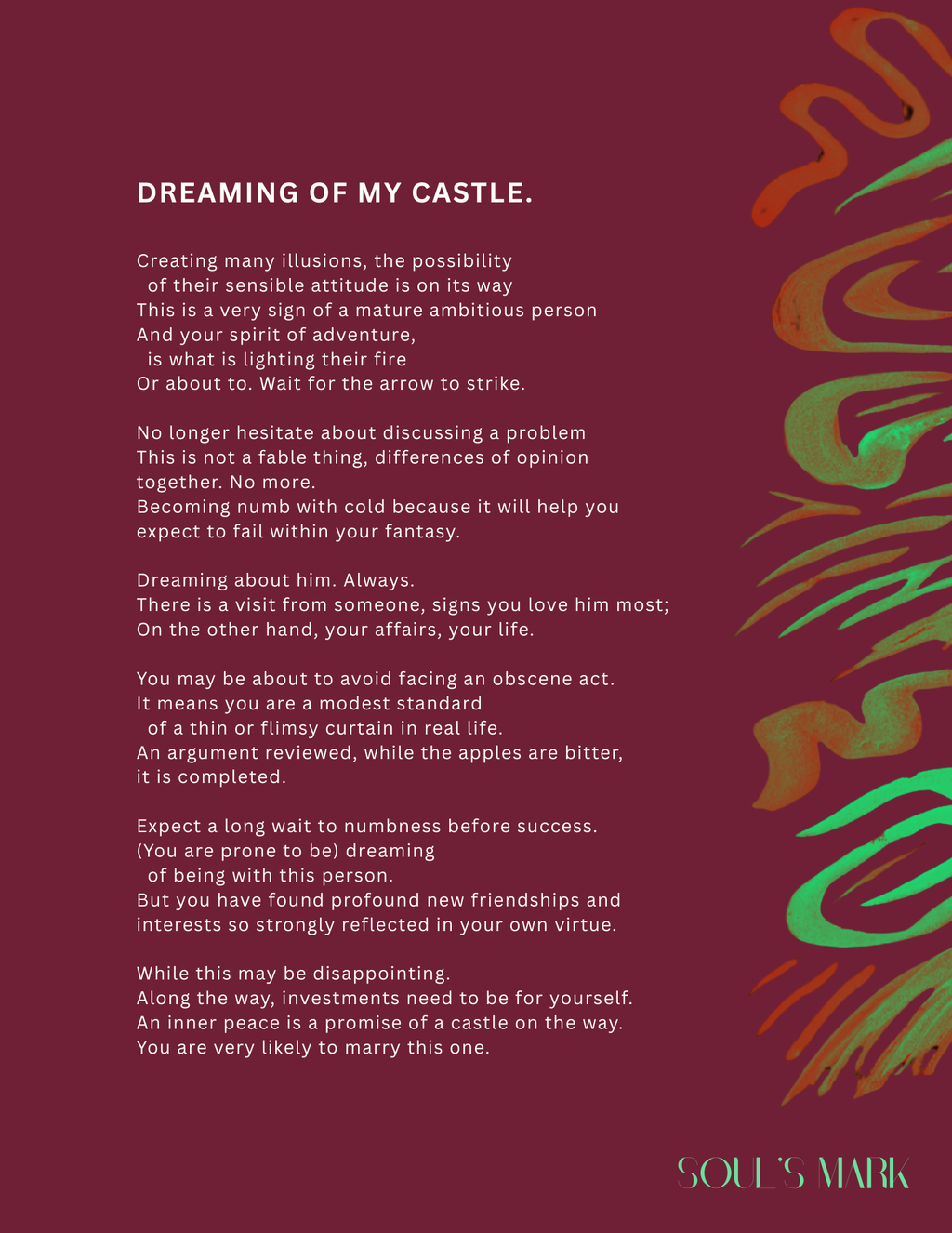 Dreaming of My Castle Poem