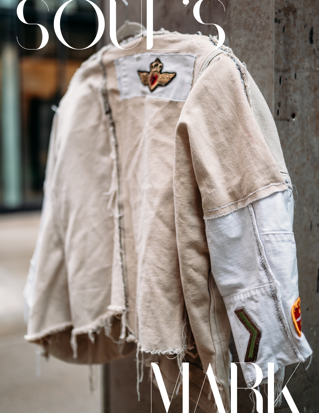 Upcycled Beige Denim Jacket