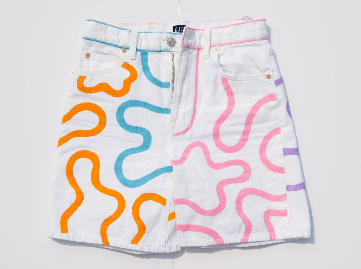 Squiggly Painted Shorts + Jacket
