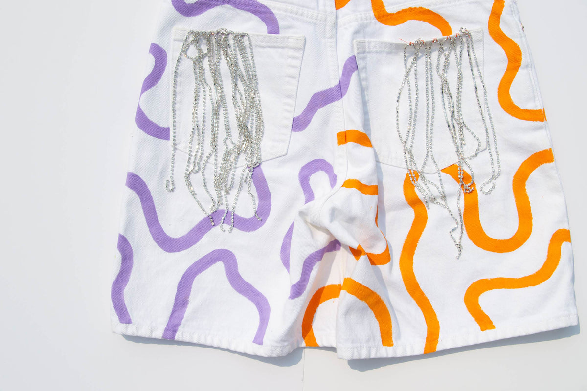 Squiggly Painted Shorts + Jacket