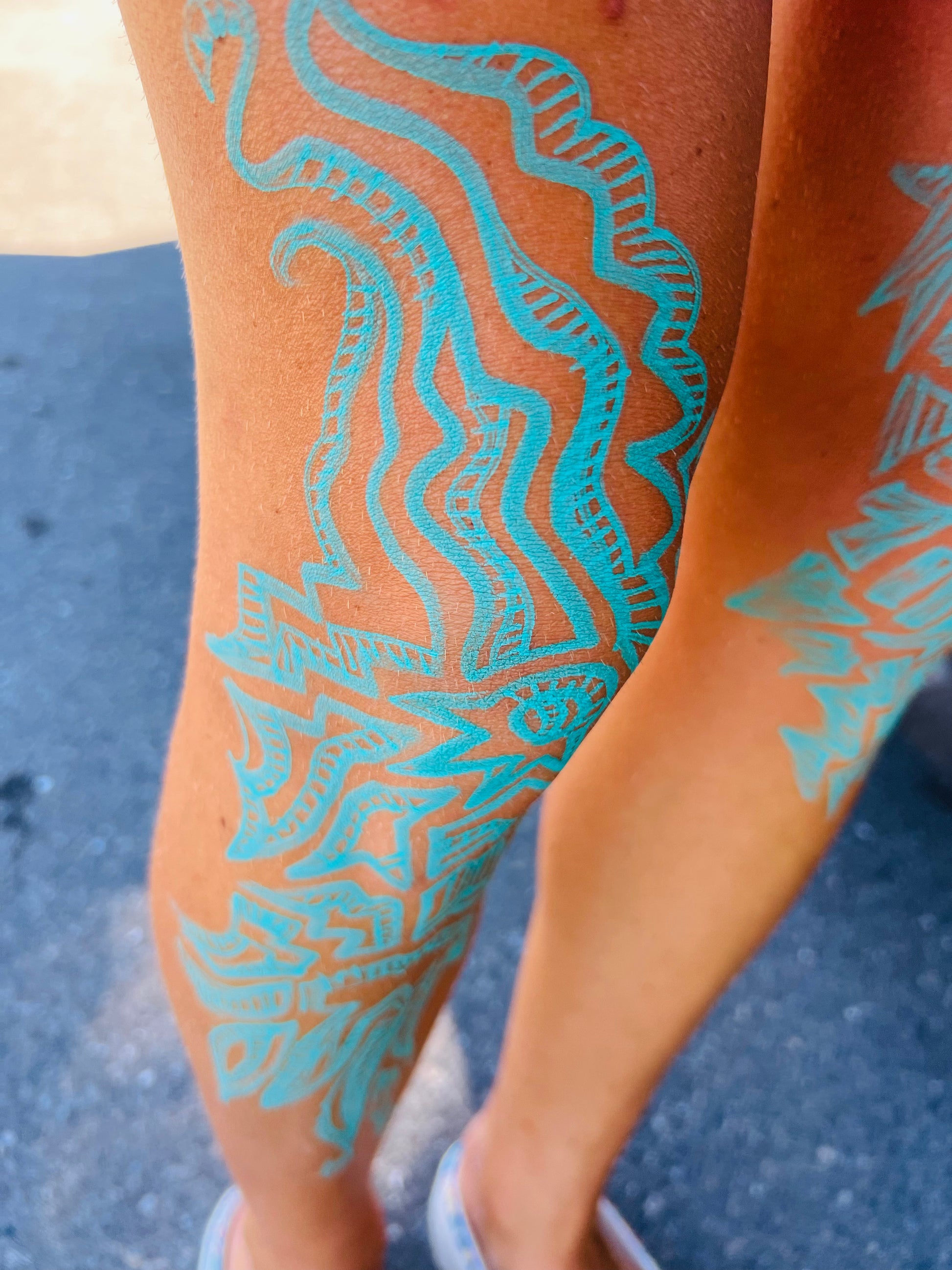 Turquoise Leg Aura Art