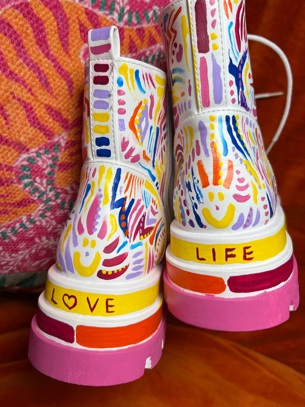 Colorful Hand Painted Boots