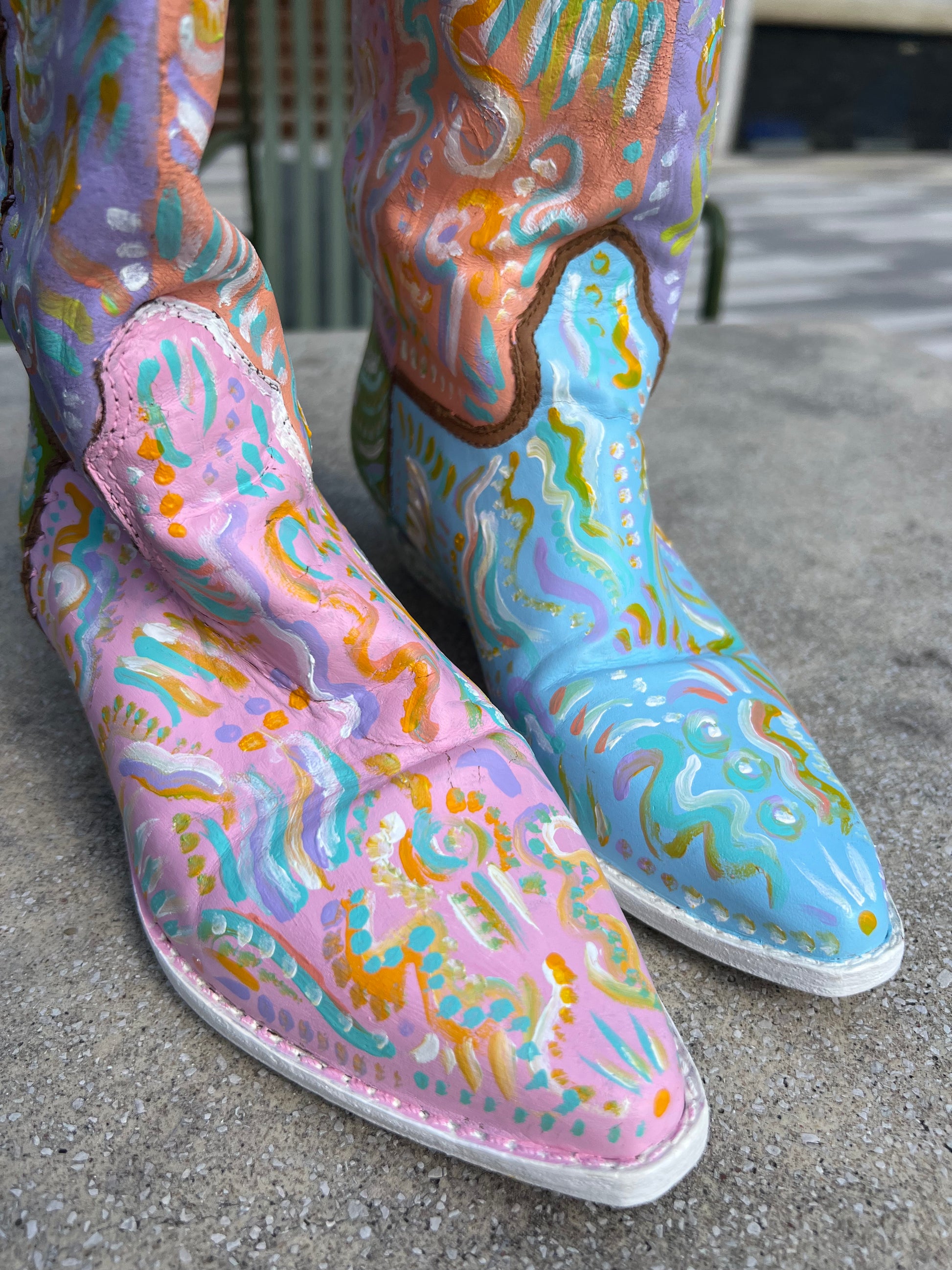 Colorful Painted Cowgirl Boots