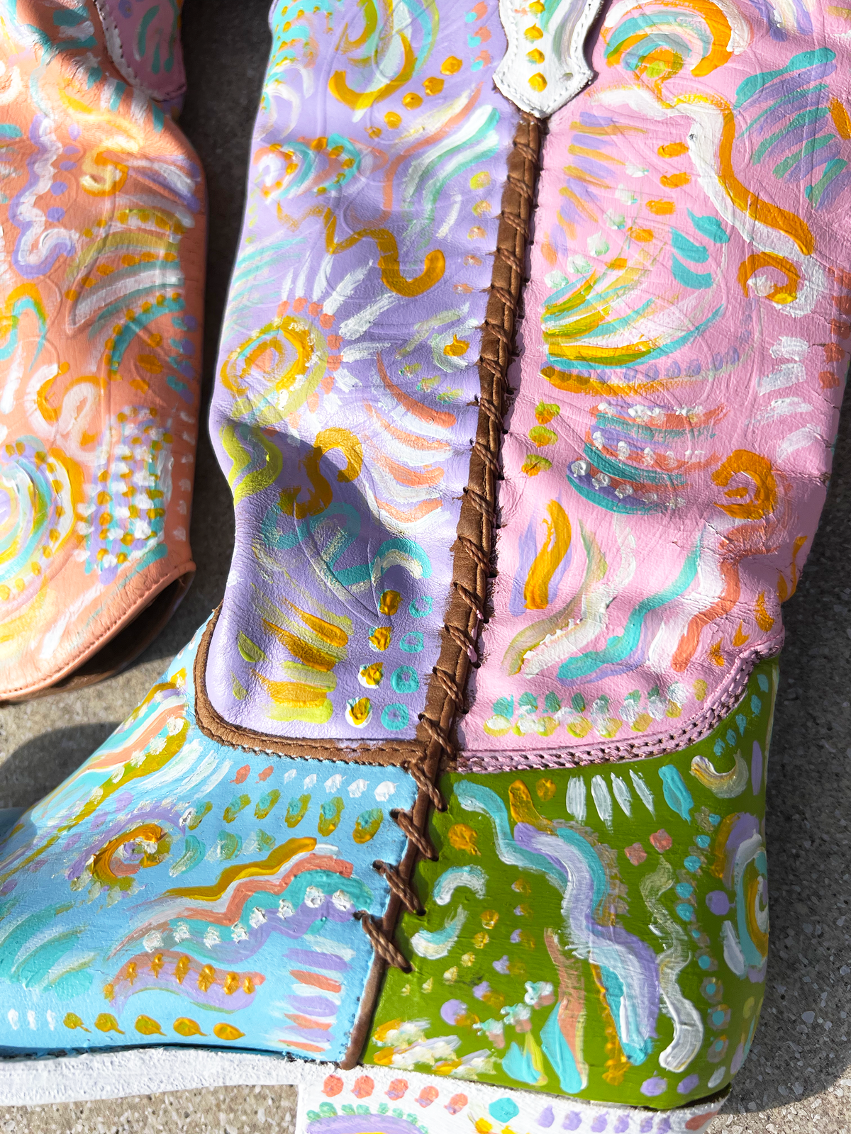 Colorful Painted Cowgirl Boots