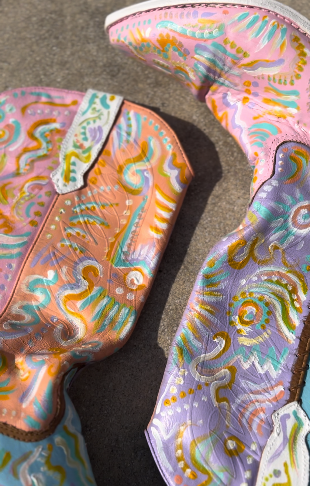 Colorful Painted Cowgirl Boots