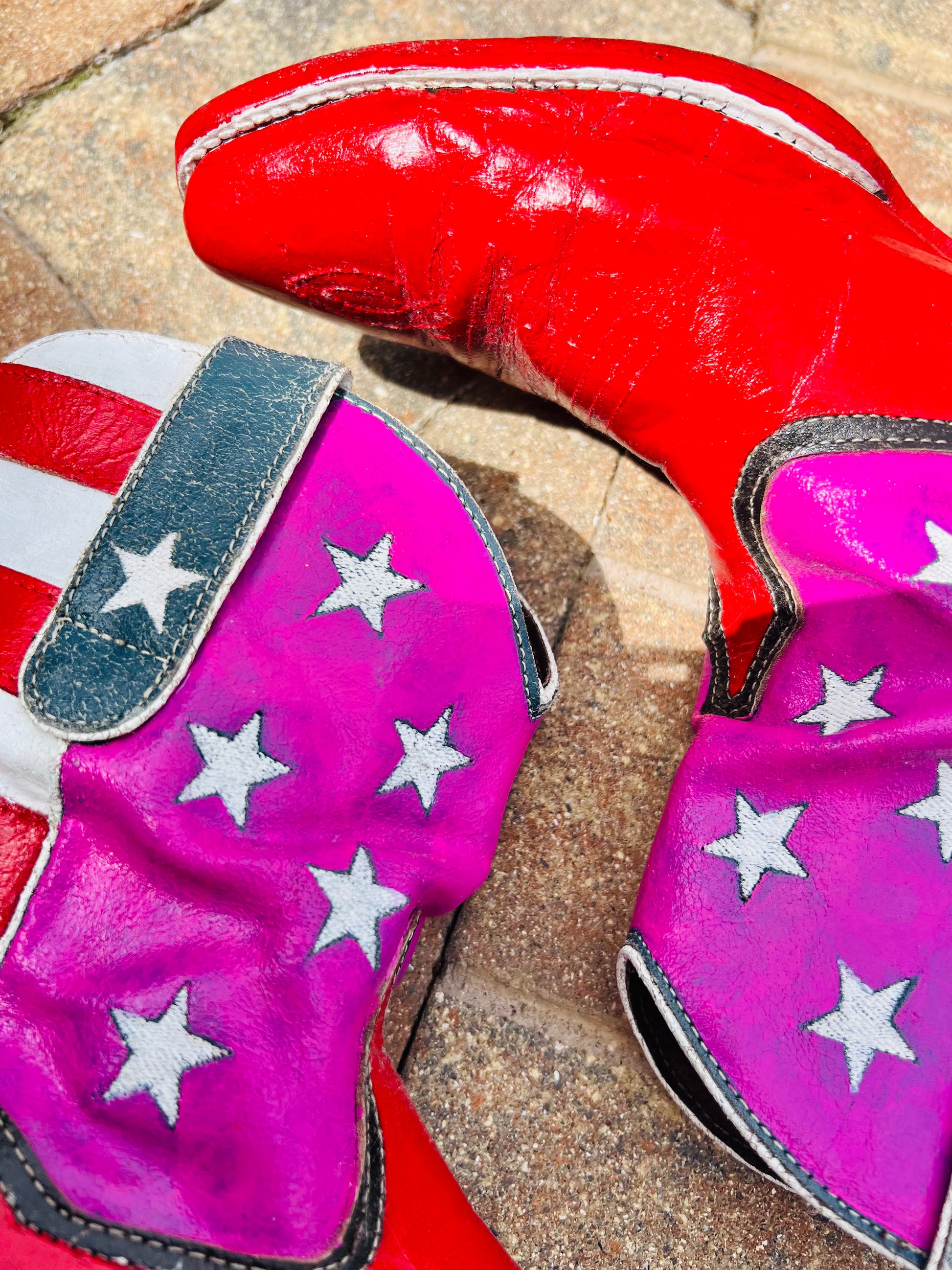 Red, Pink, White and Blue Cowgirl Boots