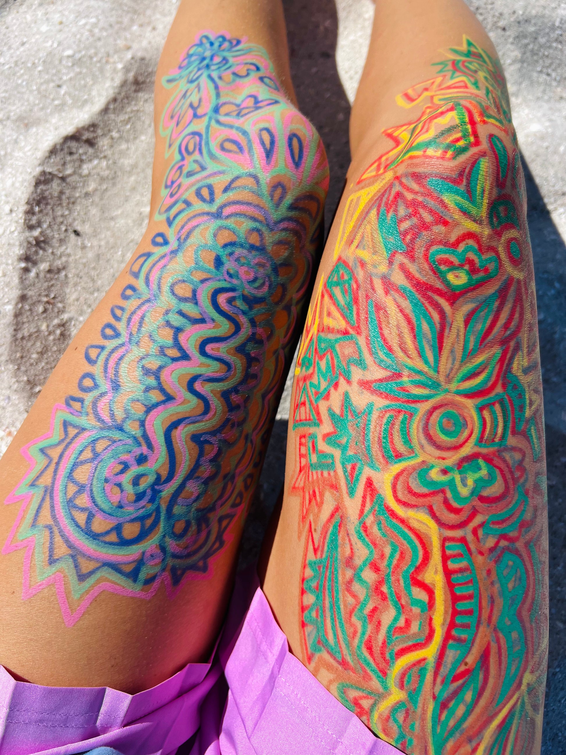 Fire and Ice Aura Leg Drawing