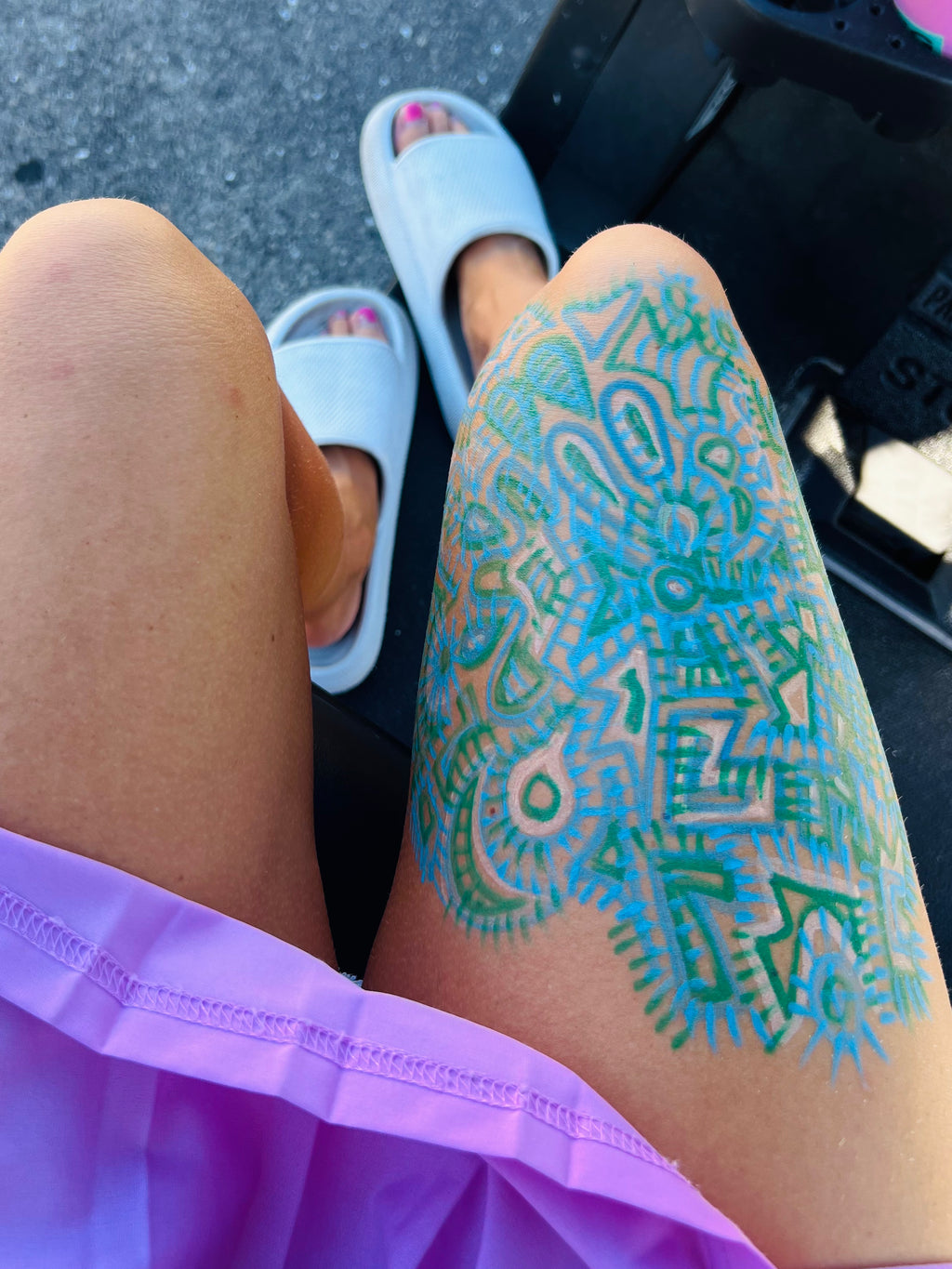 Turquoise Stitch Aura Drawing