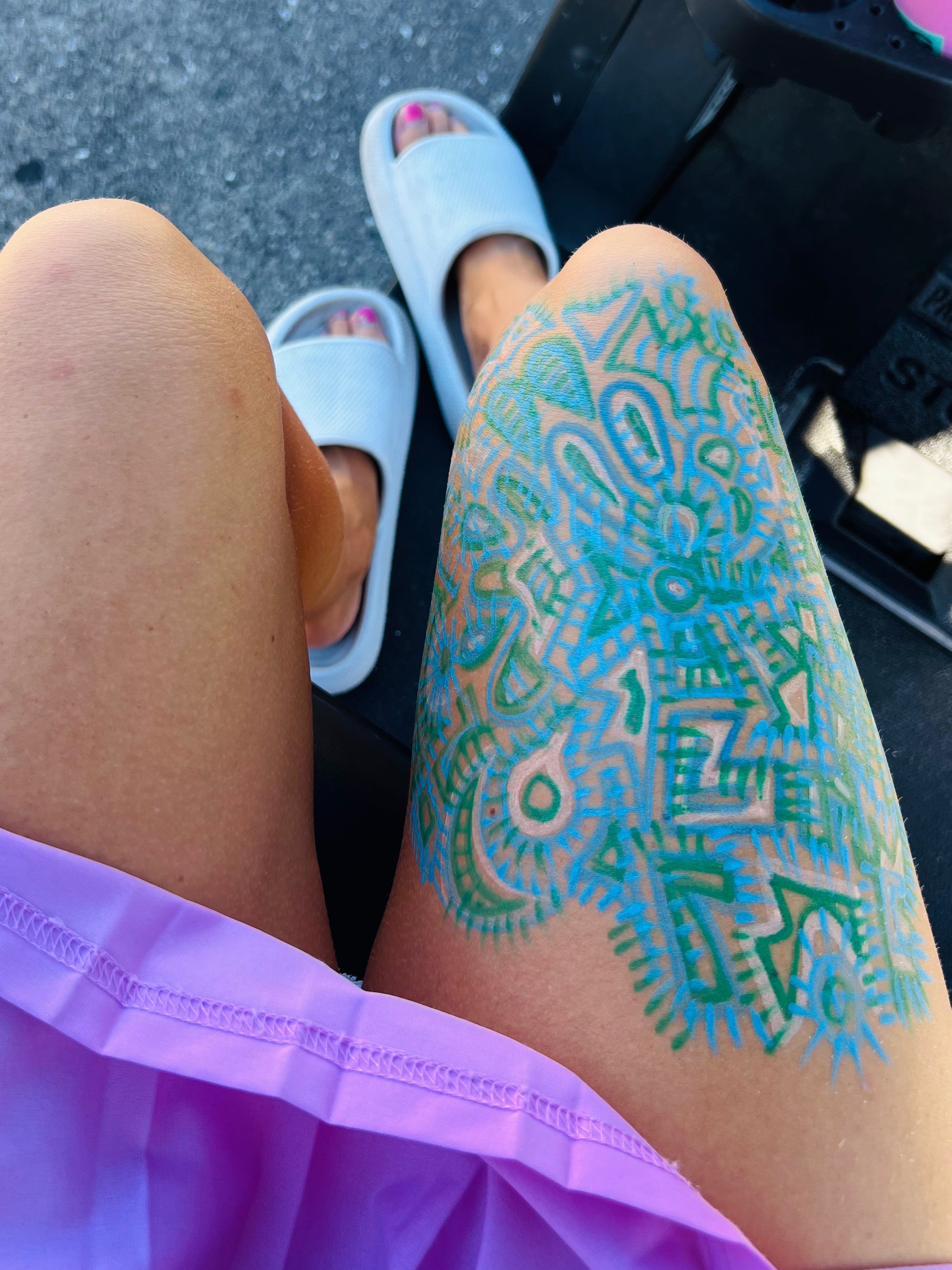 Turquoise Stitch Aura Drawing