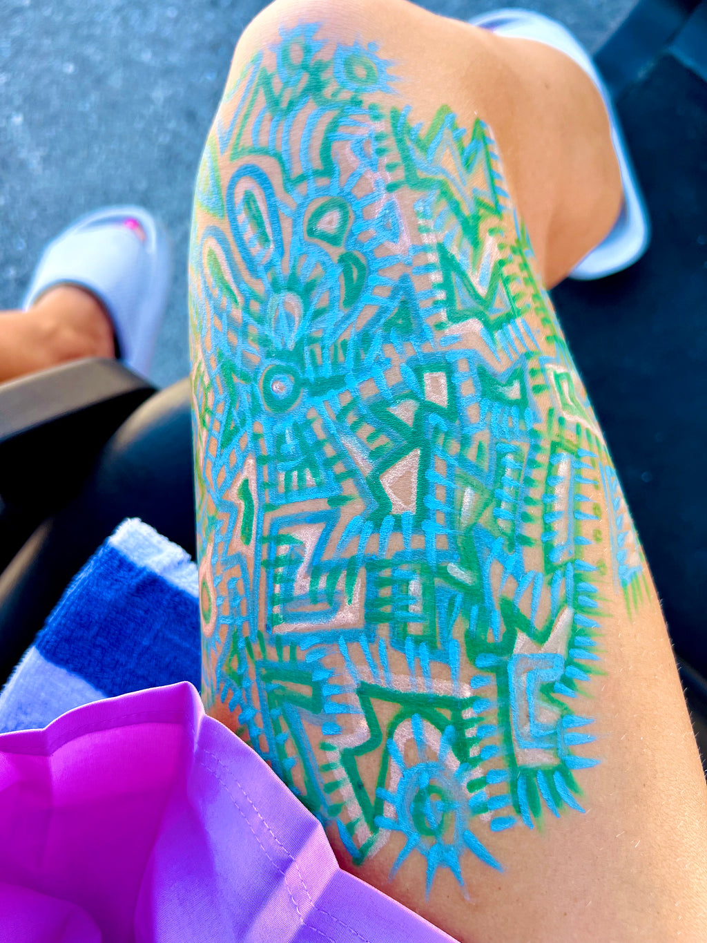 Turquoise Stitch Aura Drawing