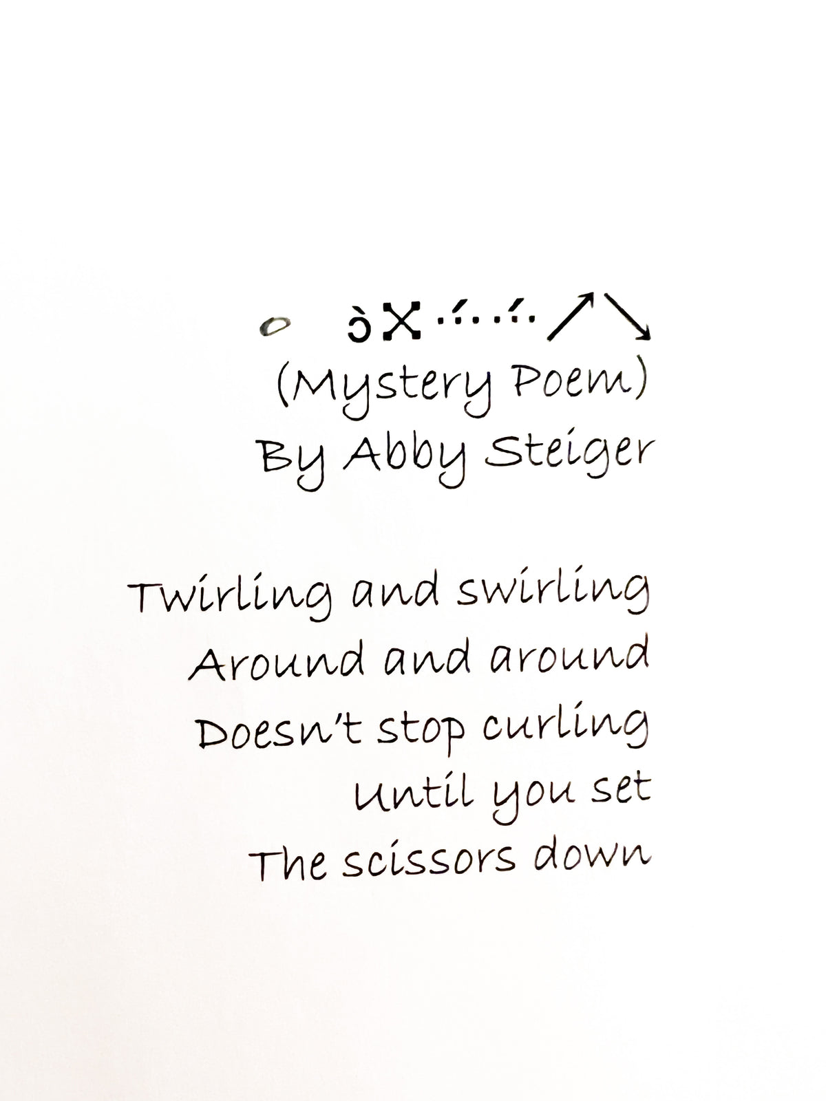 Abby's Mystery Poem